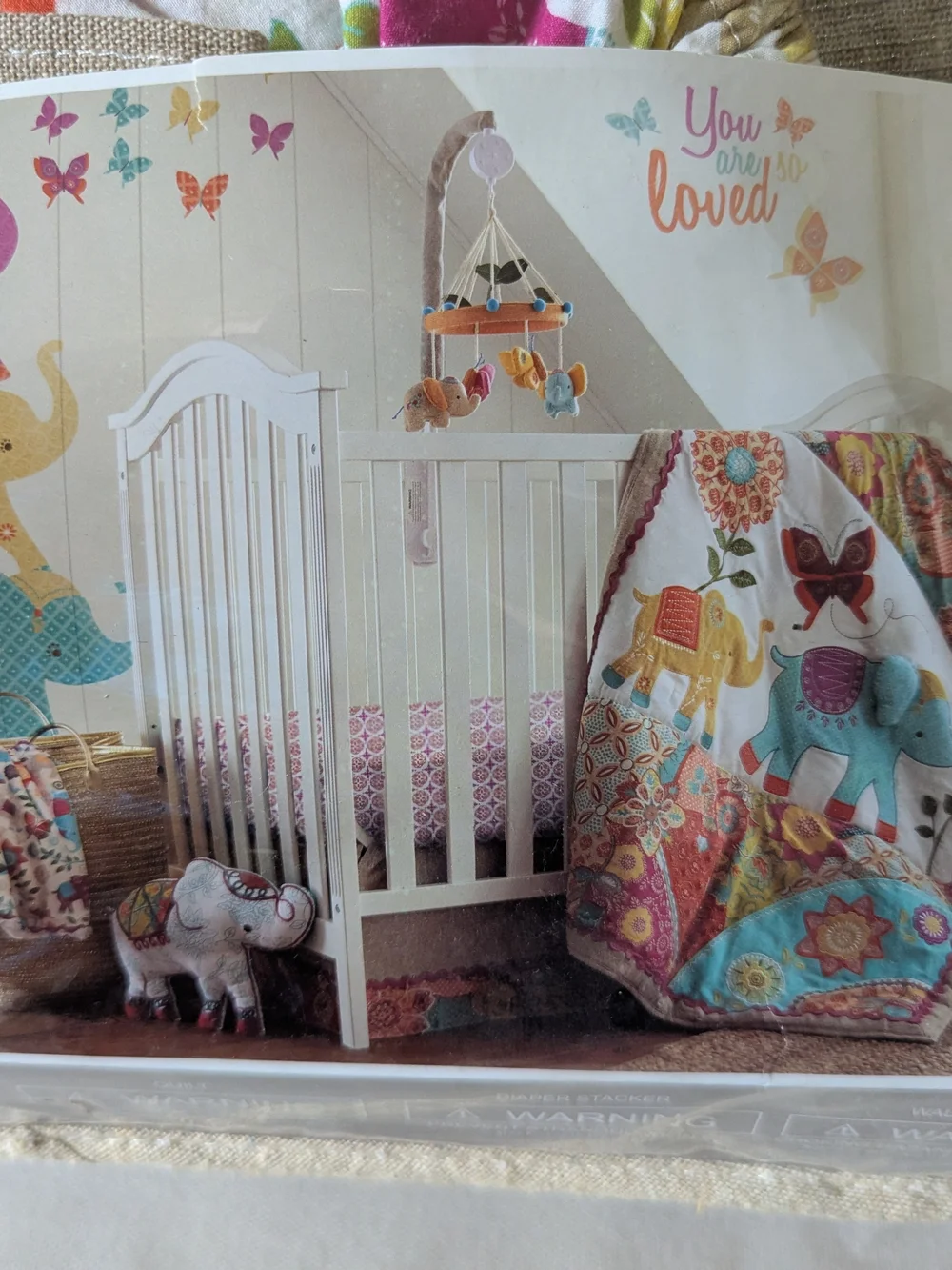 Levtex Taupe Crib Set with Teal Accent